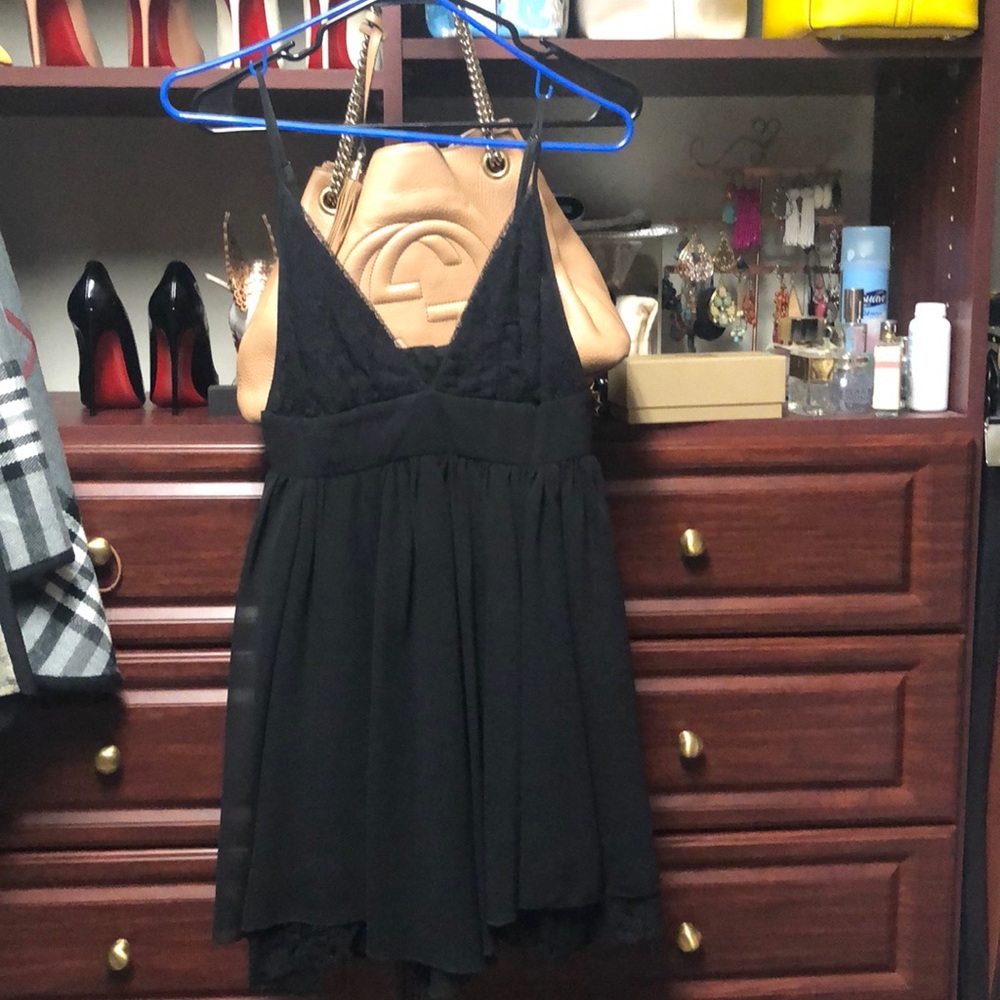 Little black dress with lace detailing